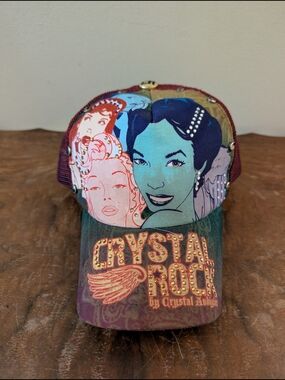 Vintage Crystal Rock by Crystal Audigier Graphic Rhinestone Trucker Hat